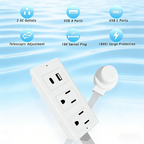 🎁 Save up to 50%💡Outlet Electrical Outlet Extender & 2 AC Outlets Extendable 43-62cm Rotatable 180° for Couches Desks Nightstands