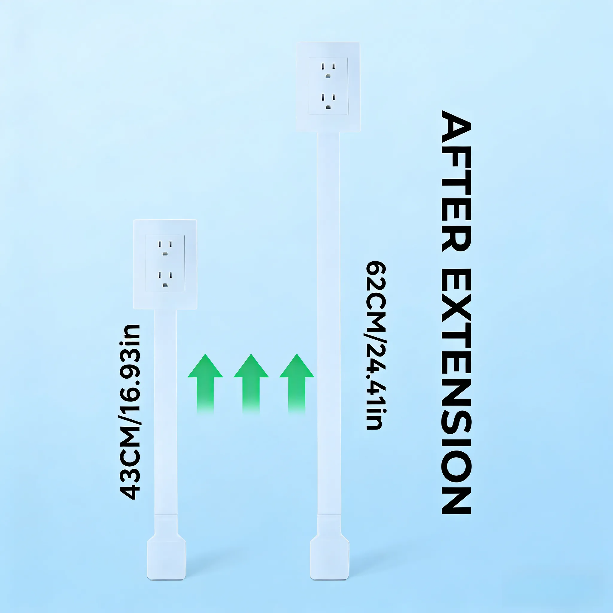 🎁 Save up to 50%💡Outlet Electrical Outlet Extender & 2 AC Outlets Extendable 43-62cm Rotatable 180° for Couches Desks Nightstands