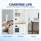 🎁 Save up to 50%💡Outlet Electrical Outlet Extender & 2 AC Outlets Extendable 43-62cm Rotatable 180° for Couches Desks Nightstands