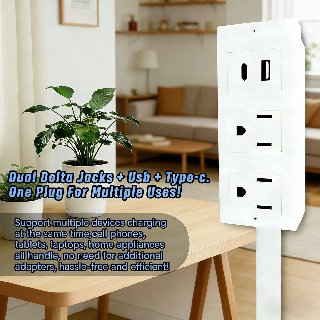 🎁 Save up to 50%💡Outlet Electrical Outlet Extender & 2 AC Outlets Extendable 43-62cm Rotatable 180° for Couches Desks Nightstands