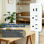 🎁 Save up to 50%💡Outlet Electrical Outlet Extender & 2 AC Outlets Extendable 43-62cm Rotatable 180° for Couches Desks Nightstands